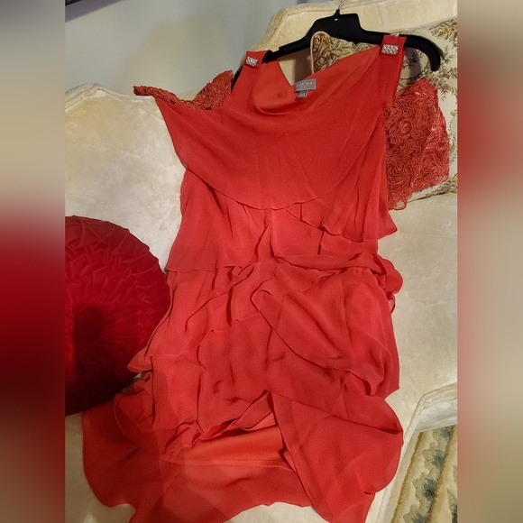 Red  Holiday  Formal  Dress - Picture 3 of 4